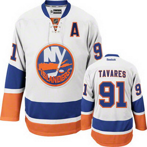 New York Islanders 91 John Tavares White NHL Hockey Jersey